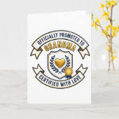 Carte Officiellement promue grand-mère (Fleur jaune)