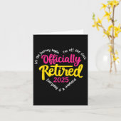 Carte Officiellement Retraité 2025 Cœur Hommes Femmes (Fleur jaune)