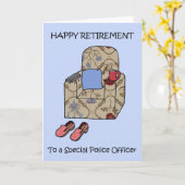 Carte Officier de police joyeuse retraite (Fleur jaune)