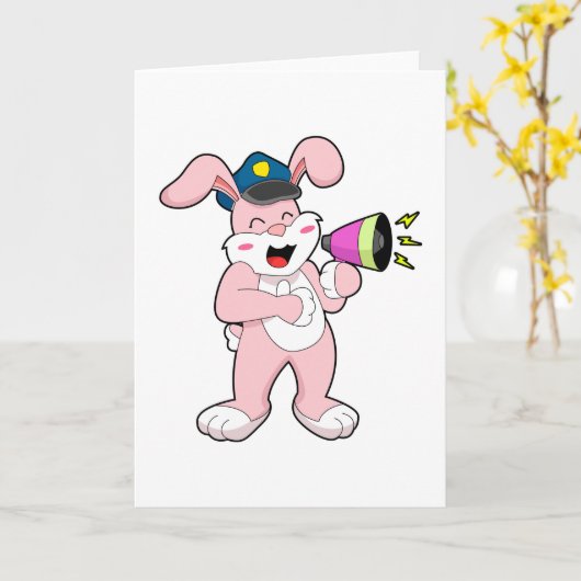 Carte Officier de police lapin Microphone (Fleur jaune)