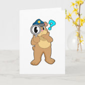 Carte Officier de police ours Loupe (Fleur jaune)