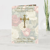 Carte Offrande de crucifix de roses de la messe de sympa (Devant)