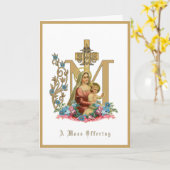 Carte Offrande de la messe catholique à la Vierge Marie (Fleur jaune)