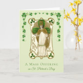 Carte Offrande de messe catholique Shamrocks de la Saint (Fleur jaune)