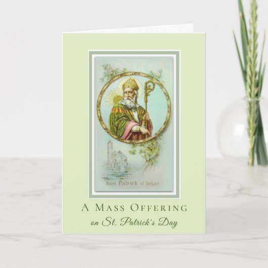 Carte Offrande de messe catholique Shamrocks de la Saint (Devant)