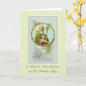 Carte Offrande de messe catholique Shamrocks de la Saint (Fleur jaune)