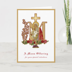 Carte Offrande de messe catholique Vierge Marie Jésus
