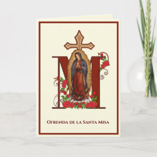 Carte Offrande de messe de sympathie catholique espagnol