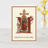 Carte Offrande de messe de sympathie catholique espagnol (Fleur jaune)