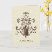 Carte Offrande de messe de sympathie catholique Vierge M (Fleur jaune)