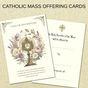 Carte Offrande de messe Floral Louanges Divines Eucharis