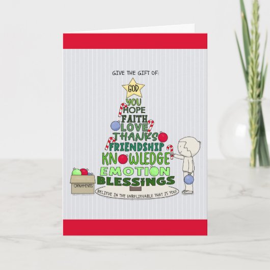 Carte Offrez le cadeau de : Arbre de mots (Devant)