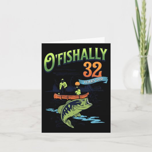 Carte Ofish 32 ans thème de pêche 32e anniversaire (Devant)