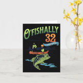 Carte Ofish 32 ans thème de pêche 32e anniversaire (Fleur jaune)
