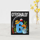 Carte O'Fishally 6 Ans 6e Anniversaire Pêche (Fleur jaune)