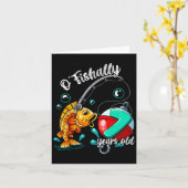 Carte O'Fishally 7 Ans 7e Anniversaire Pêche (Fleur jaune)