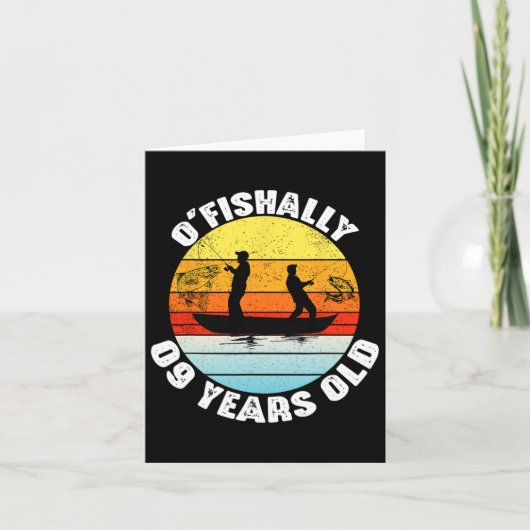 Carte O'Fishally 9 Ans Pêche Anniversaire Thème Partie (Devant)