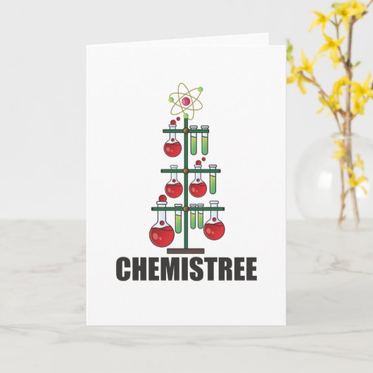 Carte Oh Arbre de Noël de Chimie professeur de sciences (Fleur jaune)