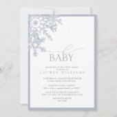 Carte Oh Baby Blue Snowflake Baby shower d'aquarelle (Devant)