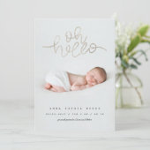 Carte Oh Baby effet de feuille argent (Debout devant)