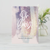 Carte oh baby shower parties scintillant de fête scintil (Debout devant)