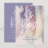 Carte oh baby shower parties scintillant de fête scintil (Devant / Derrière)