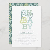 Carte Oh bébé fête baby shower moderne bébé (Devant / Derrière)