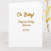 Carte oh bébé fête de bébé mixte orange doré n (Fleur jaune)