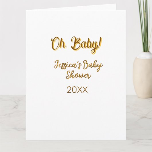 Carte oh bébé fête de bébé mixte orange doré n (Devant)