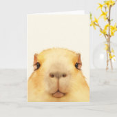 Carte Oh bonjour capybara (Fleur jaune)