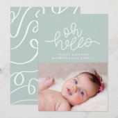 Carte Oh bonjour script photo nouvel an (Devant / Derrière)