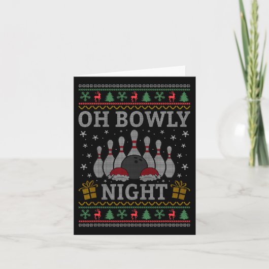 Carte Oh Bowly Night Bowling Noël Doux moche Bowl (Devant)