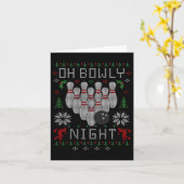 Carte Oh Bowly Night Bowling Ugly Christmas Sweat Part (Fleur jaune)