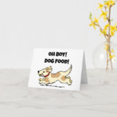 Carte Oh Boy Chien Nourriture Affamé Chiot Illustration  (Fleur jaune)