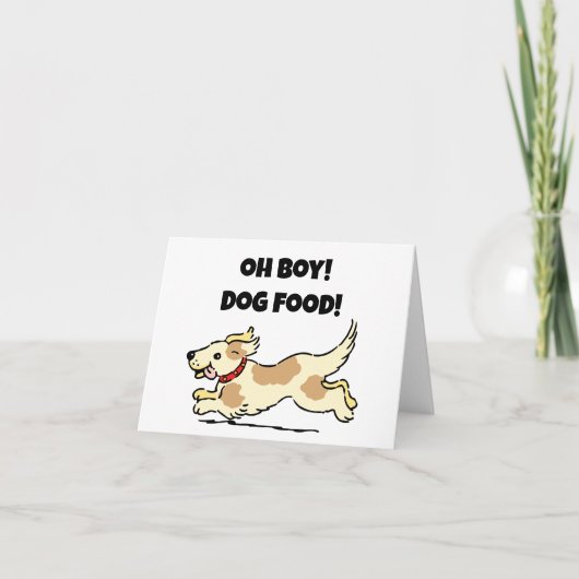 Carte Oh Boy Chien Nourriture Affamé Chiot Illustration  (Devant)