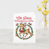 Carte Oh cerf Noël est arrivé (Fleur jaune)