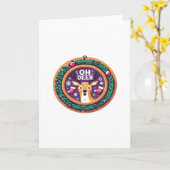 Carte Oh Cerf Noël Festif Design de Vacances (Fleur jaune)
