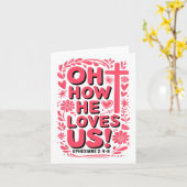 Carte Oh combien il nous aime Boho Saint-Valentin Jésus  (Fleur jaune)