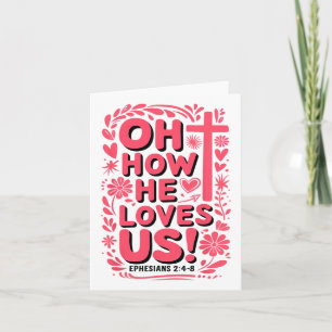 Carte Oh combien il nous aime Boho Saint-Valentin Jésus