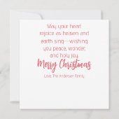 Carte “Oh Come Let Us Adore Him”  (Dos)