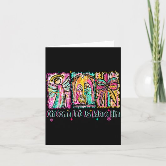Carte Oh Come Let Us Adore Him Christian Christmas Coque (Devant)