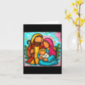 Carte Oh Come Let Us Adore Him Jesus Nativity Scene Chri (Fleur jaune)