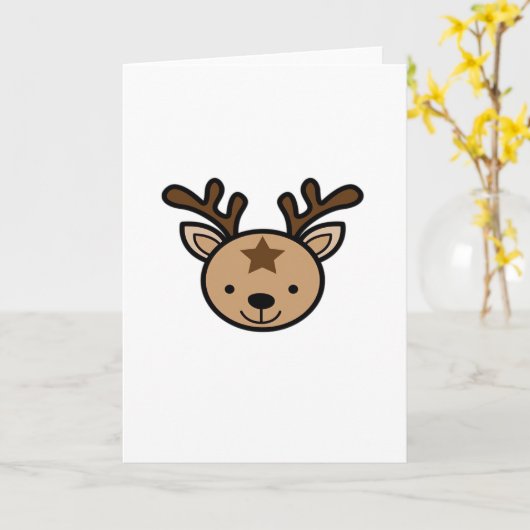 Carte Oh Cute Deer Minimal Design  (Fleur jaune)