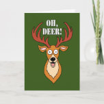 Carte Oh, Deer Funny 50th Birthday Card<br><div class="desc">Oh,  Deer ! Votre 50e anniversaire est ici ! carte drôle avec un cerf de bande dessinée surpris. Un grand design pour un chasseur de 50 ans ou toute personne qui aime la faune.</div>