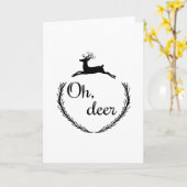 Carte Oh Deer Funny Style Design (Fleur jaune)