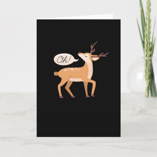 Carte Oh Deer Minimal Clean AesthetiFolded Greeting Card (Devant)