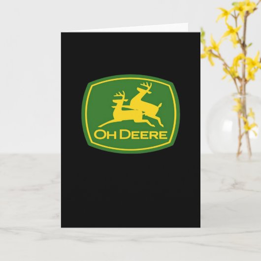 Carte Oh Deer Minimal Modern Design Folded Greeting Card (Fleur jaune)