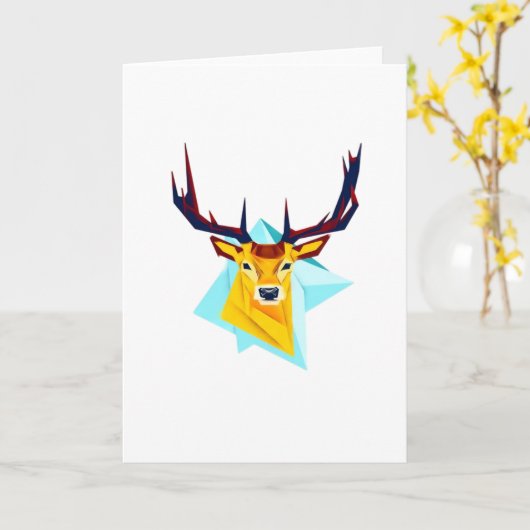 Carte Oh Deer Minimal Rustic Style Folded Greeting Card (Fleur jaune)