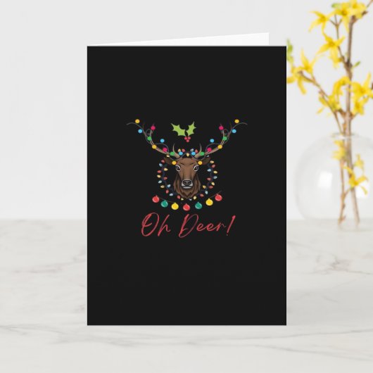 Carte Oh Deer Modern Aesthetic (Fleur jaune)