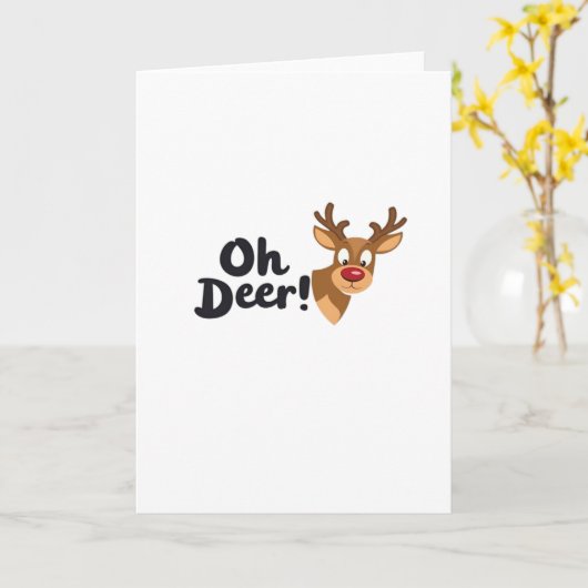 Carte Oh Deer Modern Aesthetic Style (Fleur jaune)